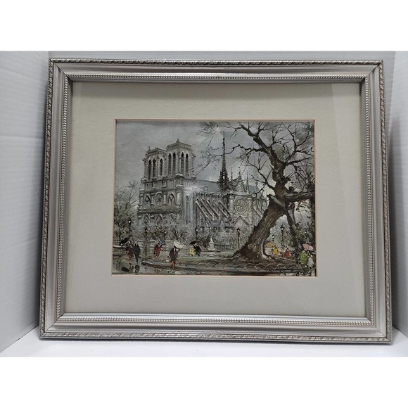 Maurice Legendre Cathedral Notre Dame Vivani Square Framed Art Print 18.5" x 22" - Picture 1 of 10